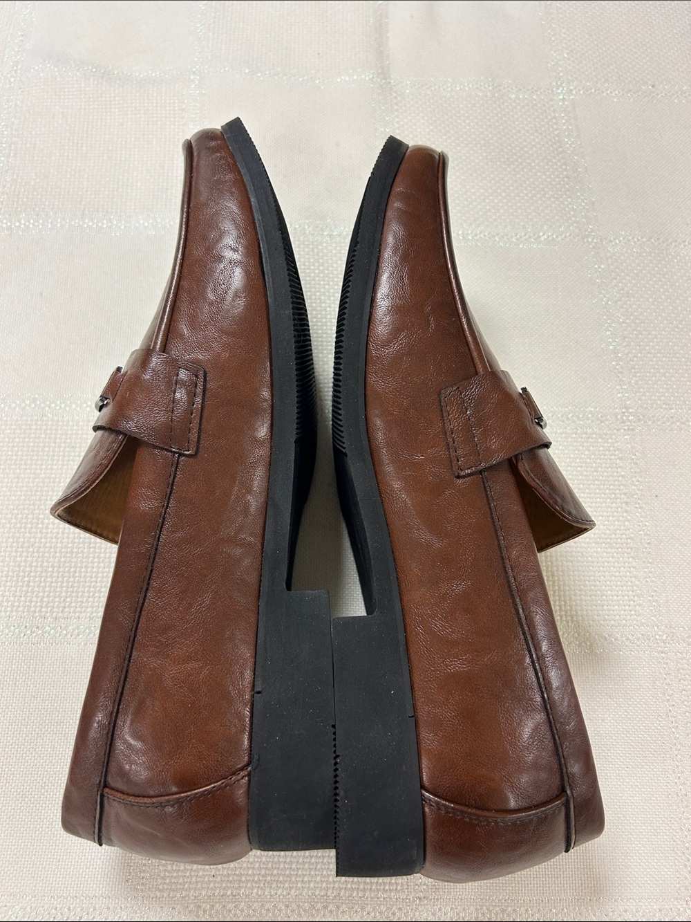 NWOT Men's Brown Leather Slip-On Loafers image 4